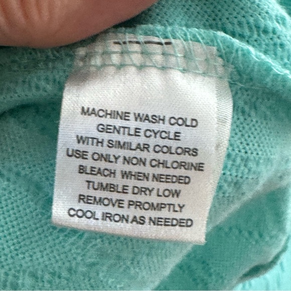 *Women’s French Laundry Turquoise Polyester/Spandex Textured V-Neck Sweater - Picture 11 of 11